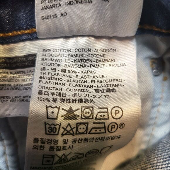 Levi's 511 Jeans Mens 29x29 Blue Slim Straight Leg Stretch Distressed Denim - Picture 4 of 9